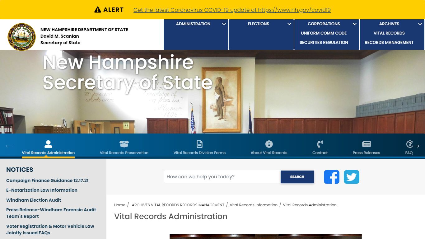 NH-SOS - Vital Records Administration - New Hampshire Secretary of State